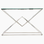 Turin Console Table - Console Table Clear Glass / Stainless Steel Tables Sterling Home 1