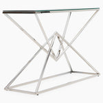 Turin Console Table - Console Table Clear Glass / Stainless Steel Tables Sterling Home 2