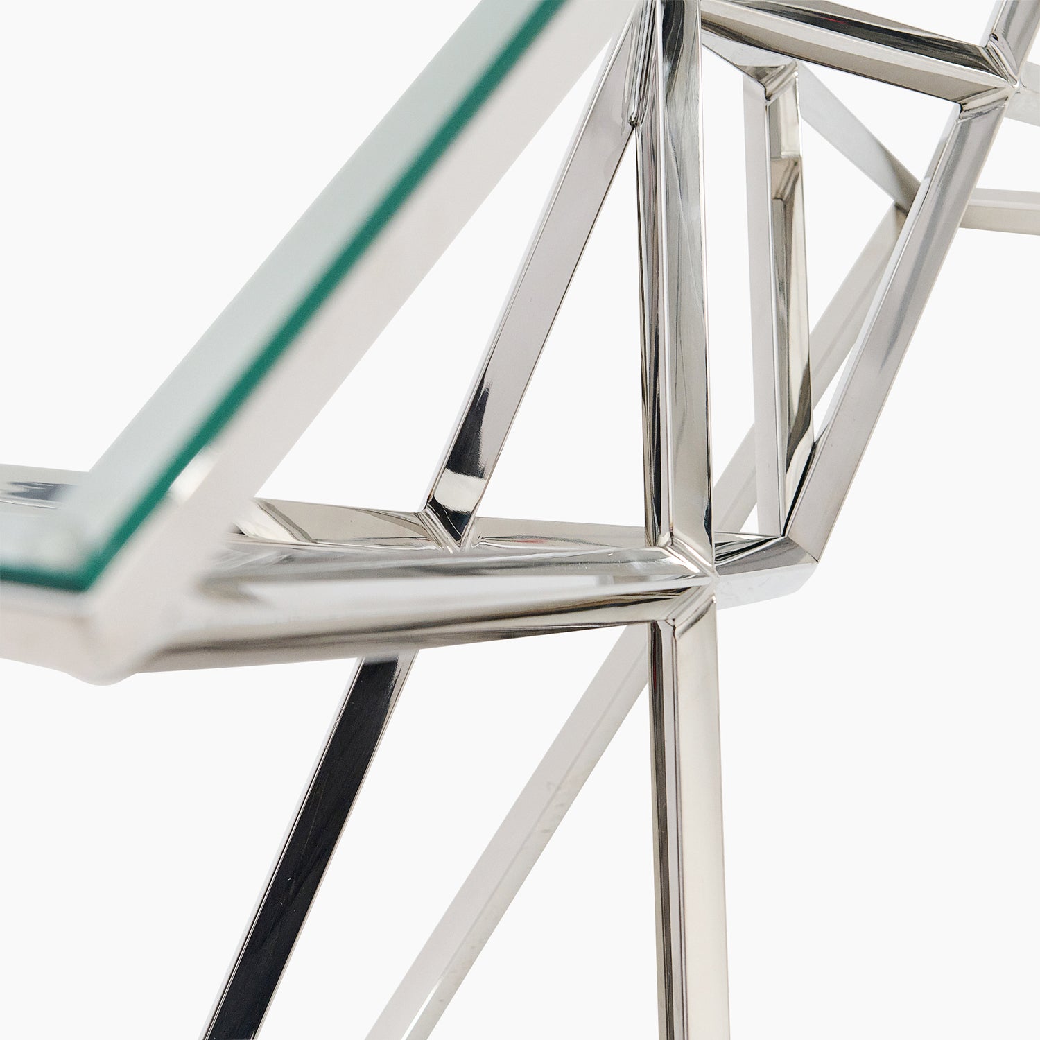 Turin Console Table - Console Table Clear Glass / Stainless Steel Tables Sterling Home 5