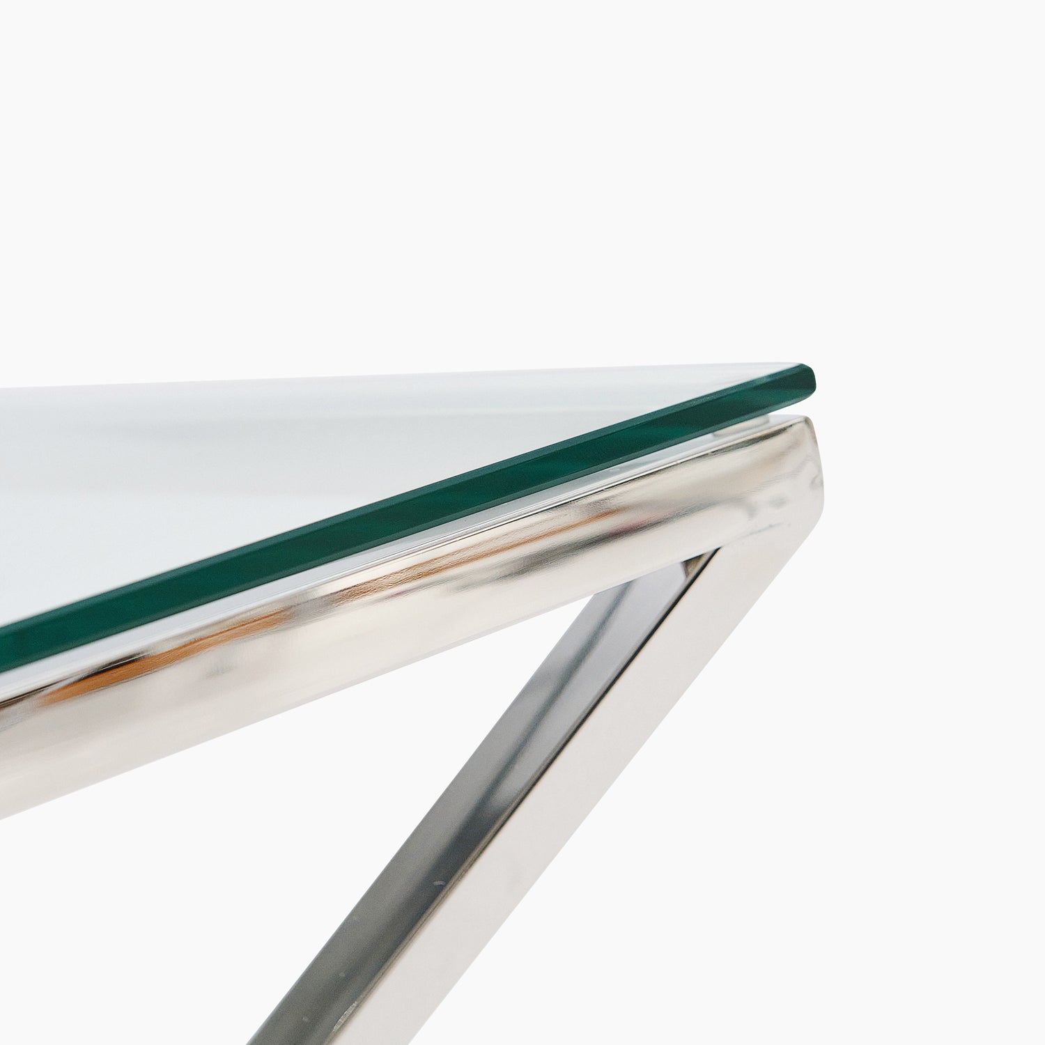 Turin Side Table - Lamp Table Clear Glass / Stainless Steel Tables Sterling Home 5