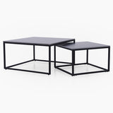 Tyler Black Ceramic Nest of 2 Coffee Tables