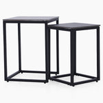 Tyler Nest of Side Tables - Nest of Tables Black Ceramic Top / Black Powder Coated Metal Legs Tables Sterling Home 1