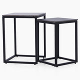 Tyler Black Ceramic Nest of 2 Side Tables