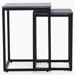 Tyler Nest of Side Tables - Nest of Tables Black Ceramic Top / Black Powder Coated Metal Legs Tables Sterling Home 3