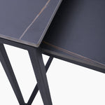 Tyler Nest of Side Tables - Nest of Tables Black Ceramic Top / Black Powder Coated Metal Legs Tables Sterling Home 5