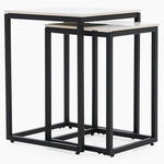 Tyler Nest of Side Tables - Nest of Tables White Ceramic Top / Black Powder Coated Metal Legs Tables Sterling Home 1