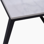 Tyler Square Nest of Coffee Tables - Square Coffee Nest of 2 Tables White Ceramic Top / Black Powder Coated Metal Legs Tables Sterling Home 5