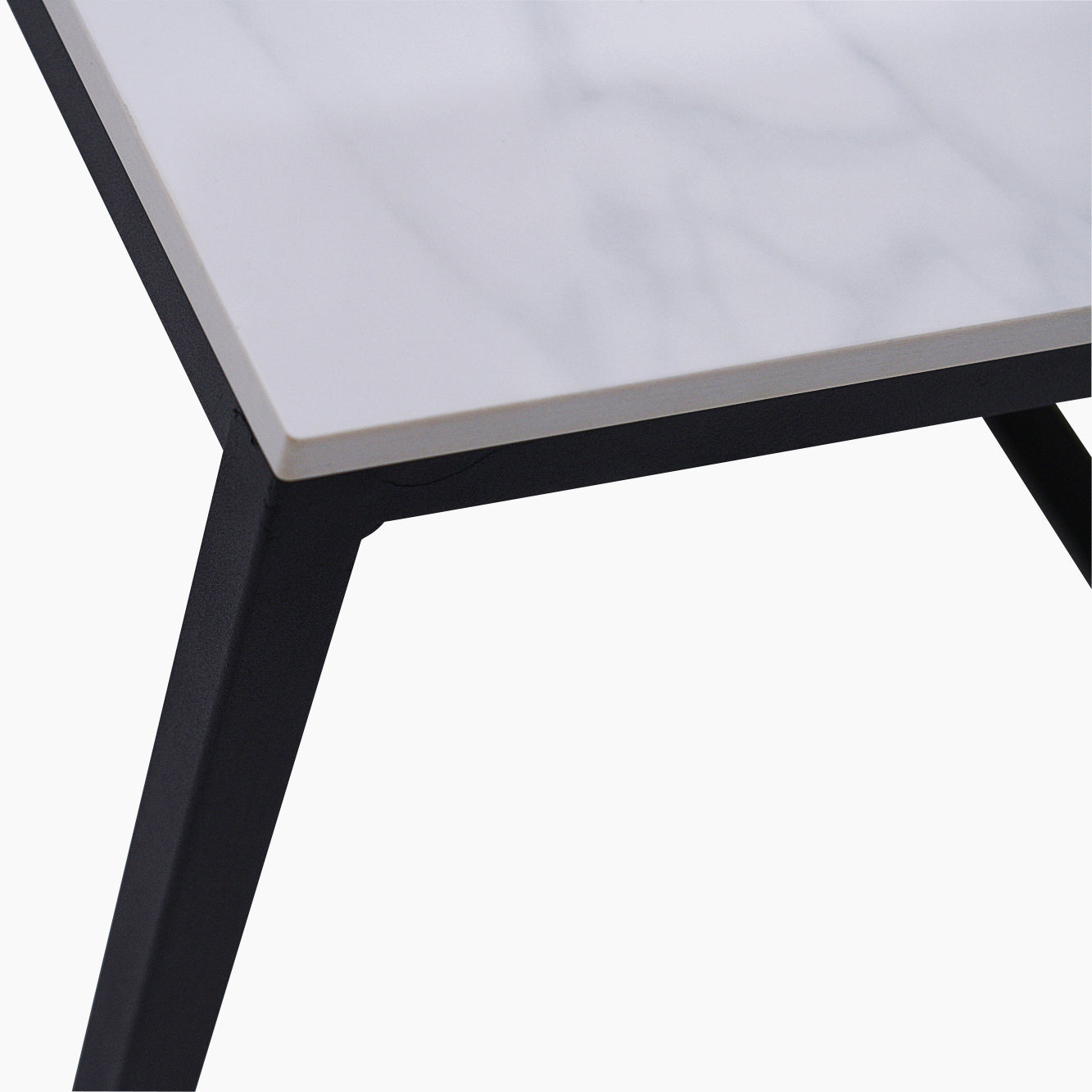 Tyler Square Nest of Coffee Tables - Square Coffee Nest of 2 Tables White Ceramic Top / Black Powder Coated Metal Legs Tables Sterling Home 5