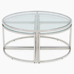 Venice Large Coffee Table - Grand Coffee Table Set Clear Glass / Stainless Steel Tables Sterling Home 3