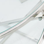 Venice Large Coffee Table - Grand Coffee Table Set Clear Glass / Stainless Steel Tables Sterling Home 4