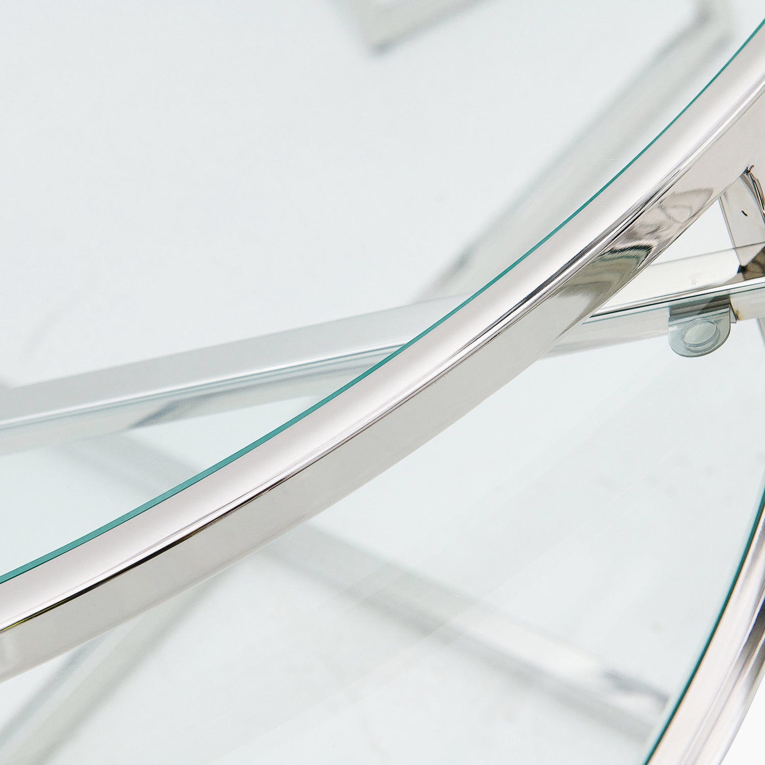 Venice Large Coffee Table - Grand Coffee Table Set Clear Glass / Stainless Steel Tables Sterling Home 4