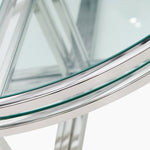 Venice Large Coffee Table - Grand Coffee Table Set Clear Glass / Stainless Steel Tables Sterling Home 5