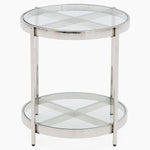 Venice Side Table - Lamp Table Clear Glass / Stainless Steel Tables Sterling Home 1