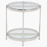 Venice Side Table - Lamp Table Clear Glass / Stainless Steel Tables Sterling Home 2