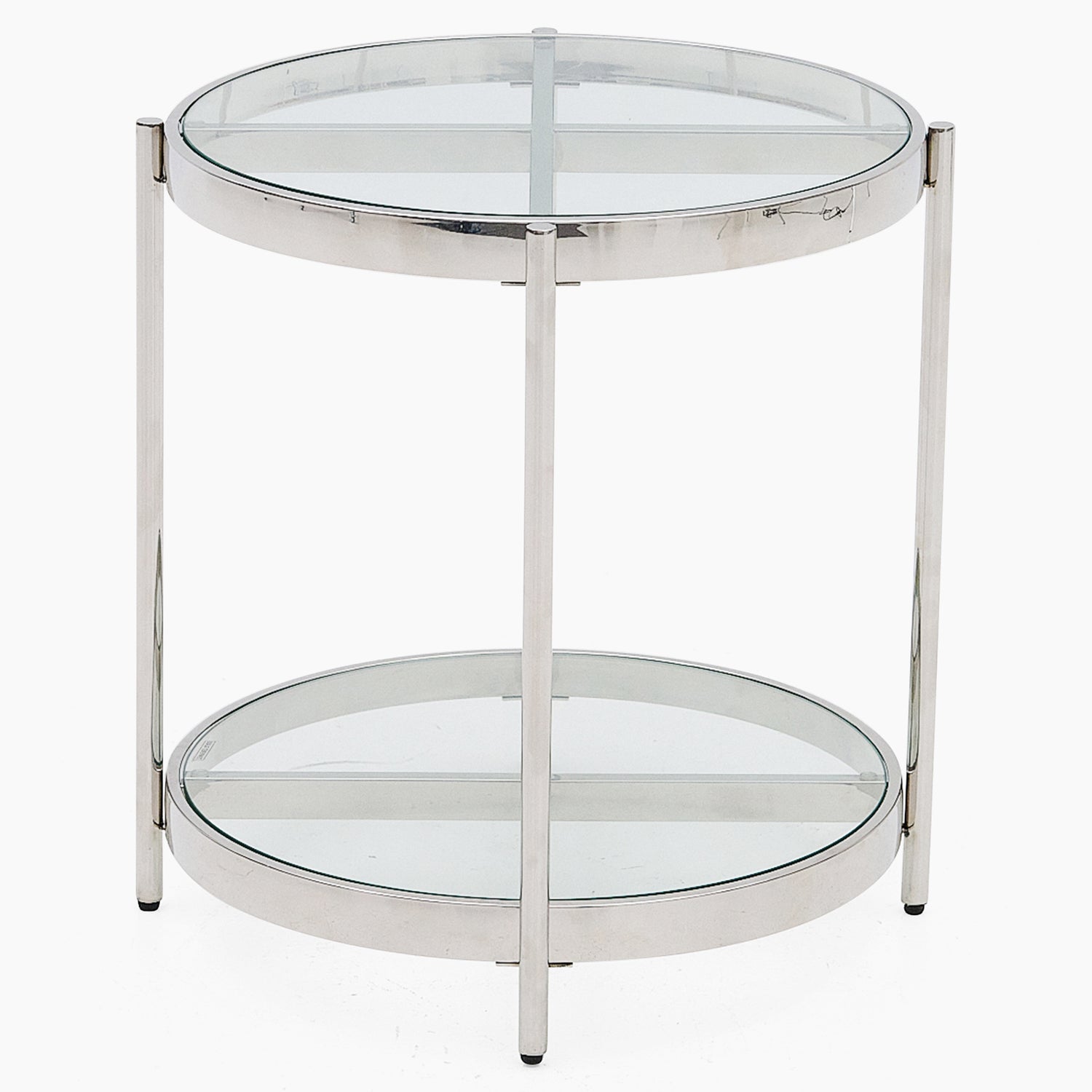 Venice Side Table - Lamp Table Clear Glass / Stainless Steel Tables Sterling Home 2