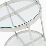 Venice Side Table - Lamp Table Clear Glass / Stainless Steel Tables Sterling Home 3