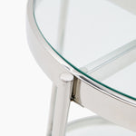 Venice Side Table - Lamp Table Clear Glass / Stainless Steel Tables Sterling Home 4