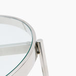 Venice Side Table - Lamp Table Clear Glass / Stainless Steel Tables Sterling Home 5