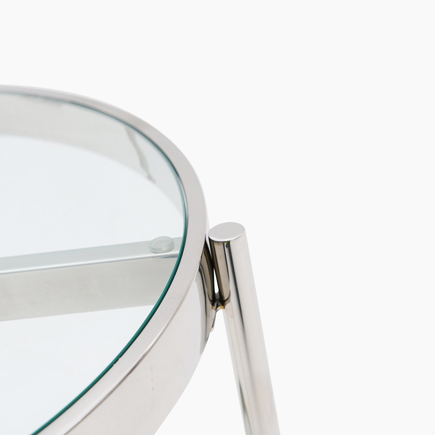 Venice Side Table - Lamp Table Clear Glass / Stainless Steel Tables Sterling Home 5