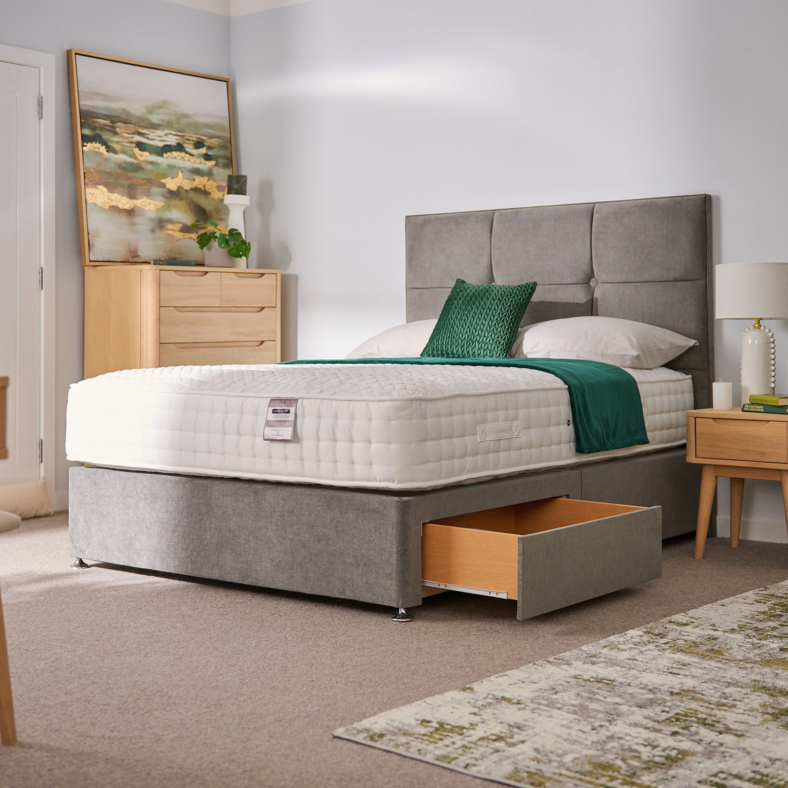 Highgrove Viva 1000 Divan Bed Set - Divan Set 150 x 200cm - King Sterling Home 2