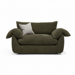 Vogue Williams Bayswater Loveseat - Cuddler Matt Chenille Loveseats Sterling Home 3 Matt Chenille Olive