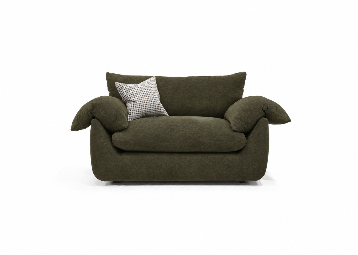 Vogue Williams Bayswater Loveseat - Cuddler Matt Chenille Loveseats Sterling Home 3 Matt Chenille Olive