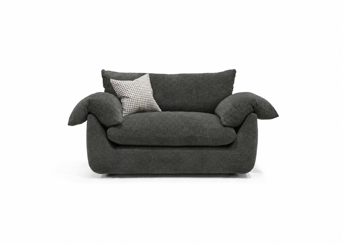 Vogue Williams Bayswater Loveseat - Cuddler Matt Chenille Loveseats Sterling Home 4 Matt Chenille Midnight