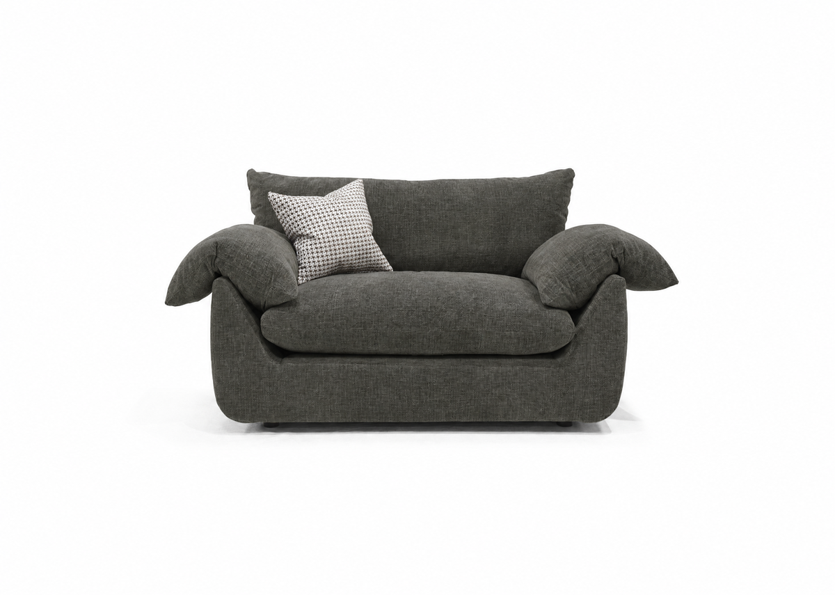 Vogue Williams Bayswater Loveseat - Cuddler Matt Chenille Loveseats Sterling Home 2 Matt Chenille Mushroom