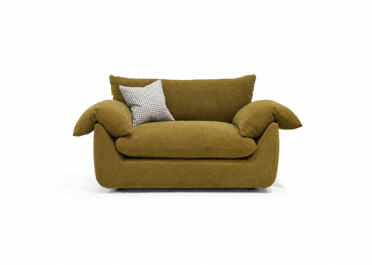 Vogue Williams Bayswater Loveseat - Cuddler Matt Chenille Loveseats Sterling Home 1 Matt Chenille Old Gold