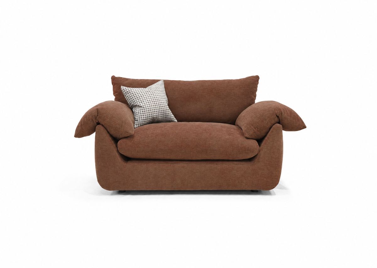 Vogue Williams Bayswater Loveseat - Cuddler Matt Chenille Loveseats Sterling Home 5 Matt Chenille Terracotta