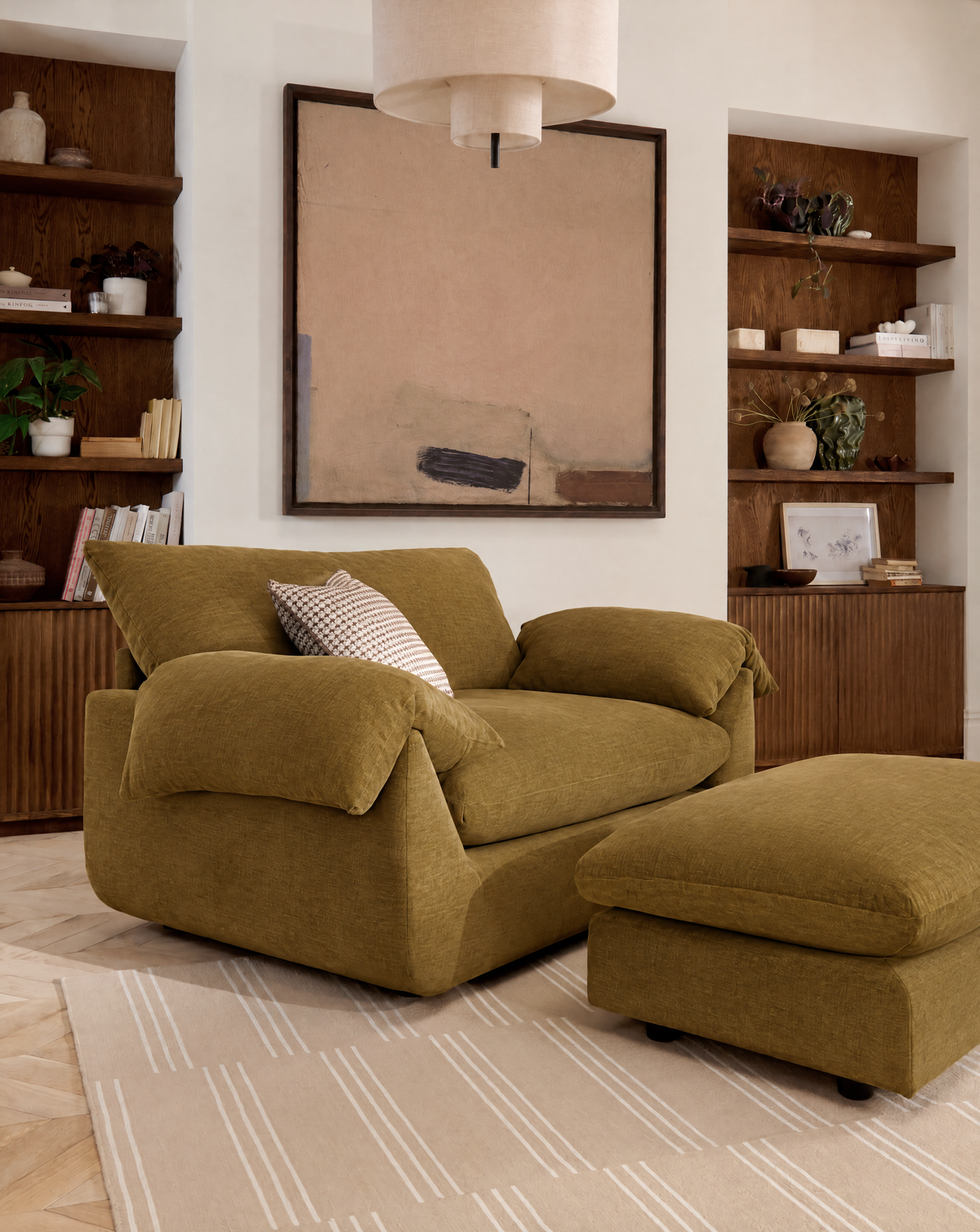 Vogue Williams Bayswater Loveseat  - Cuddler Matt Chenille — Matt Chenille Old Gold, gallery image 1