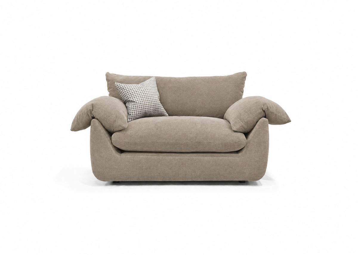 Vogue Williams Bayswater Loveseat - Cuddler Matt Chenille Loveseats Sterling Home 6 Matt Chenille Stone
