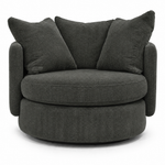 Vogue Williams Piccadilly Large Swivel Chair - Large Swivel Chair Matt Chenille Armchairs Sterling Home 4 Matt Chenille Midnight
