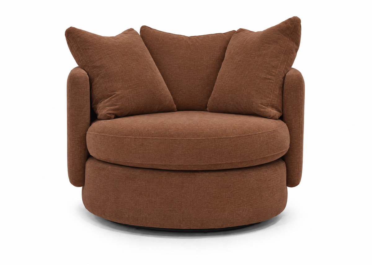 Vogue Williams Piccadilly Large Swivel Chair - Large Swivel Chair Matt Chenille Armchairs Sterling Home 5 Matt Chenille Terracotta