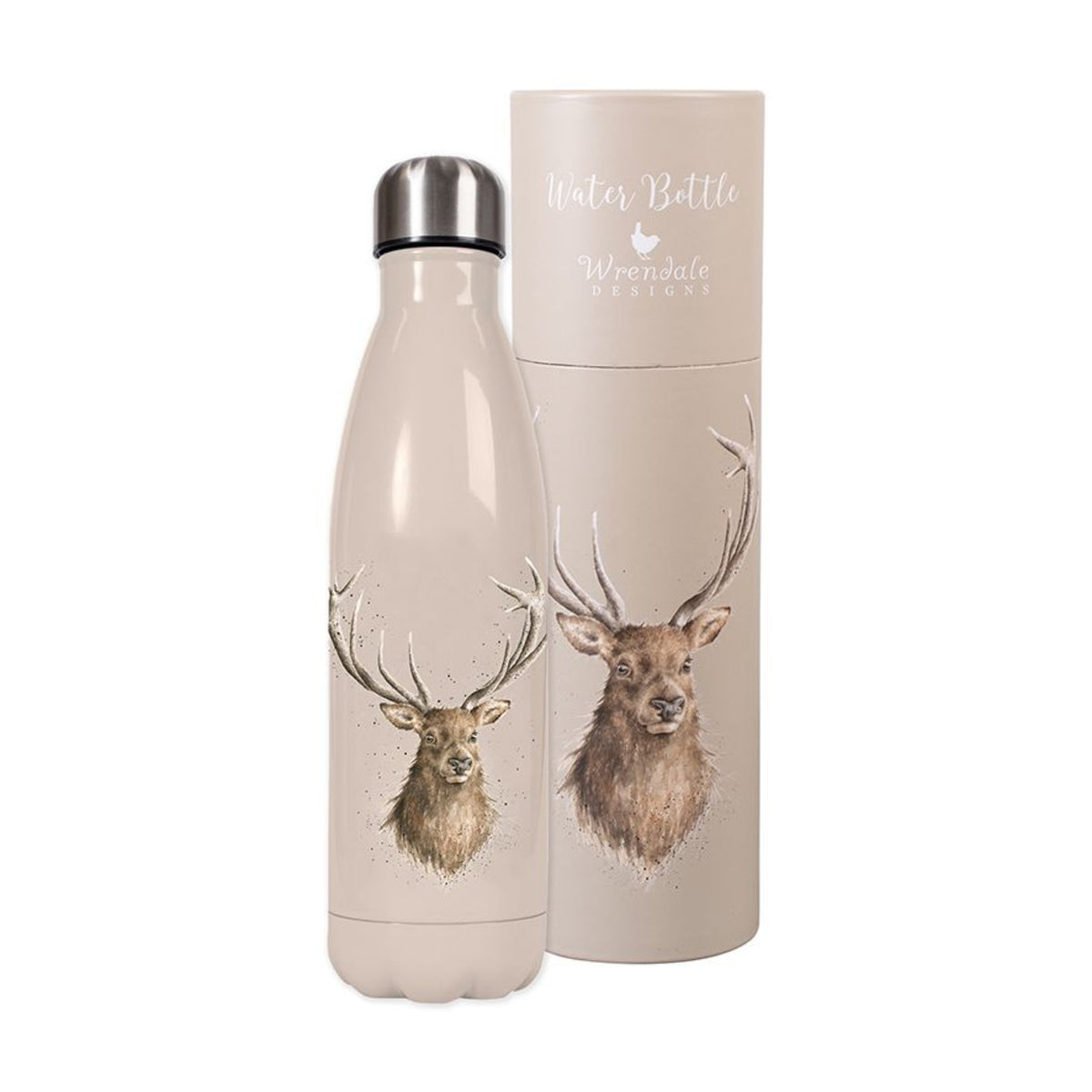Wrendale Stag Water Bottle 500ML - Stag Water Bottle 500ML - Portrait Of A Stag Sterling Home 2