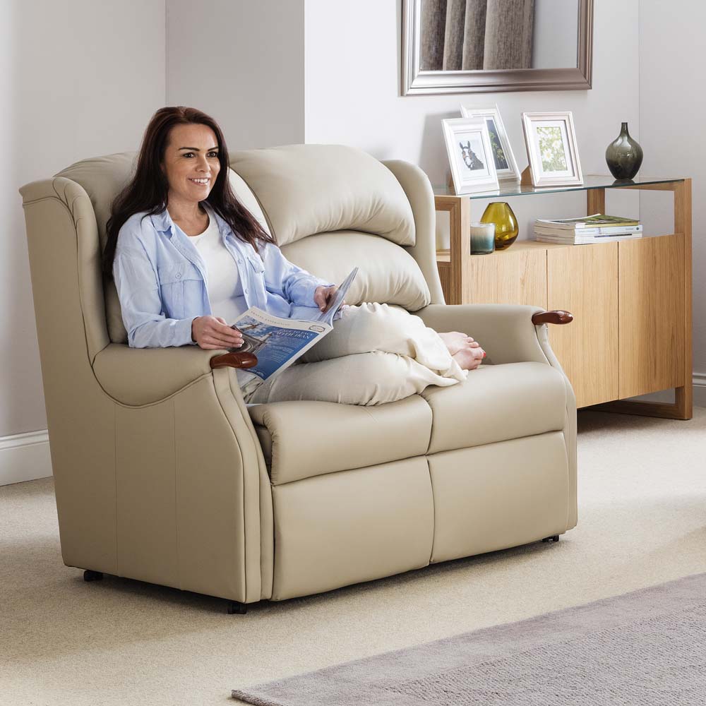 Westbury 2 Seater Sofa - Fixed 2 Seater Leather Sterling Home 2