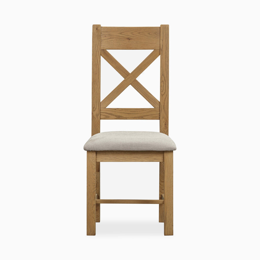 Willowmere Dining Chair - X Back Dining Chair Oak Chairs Sterling Home 1
