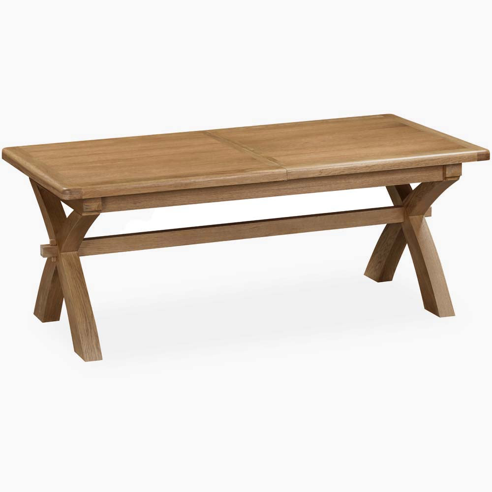 Willowmere Cross Leg Extending Dining Table, Bench & 4 Chairs Set Tables Sterling Home 3