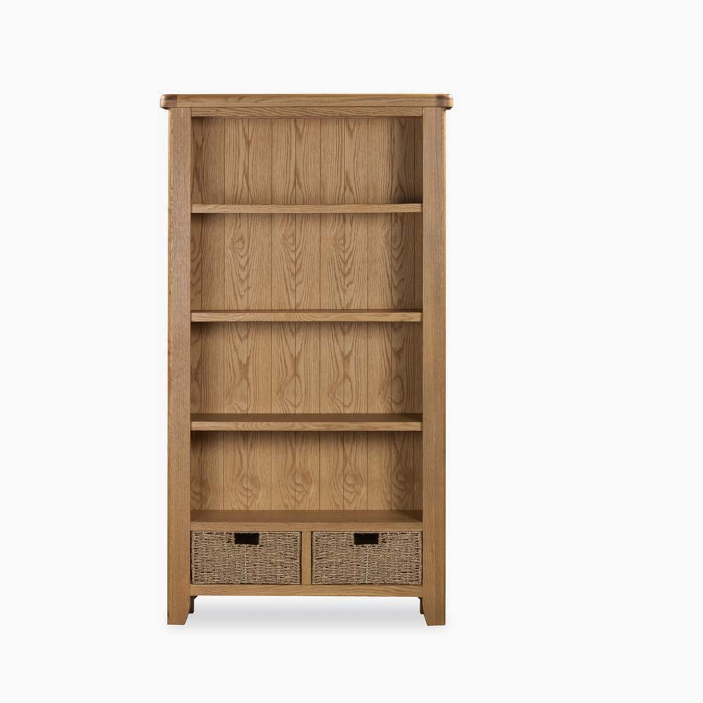 Willowmere Large Bookcase - Large Bookcase Oak Storage Sterling Home 1