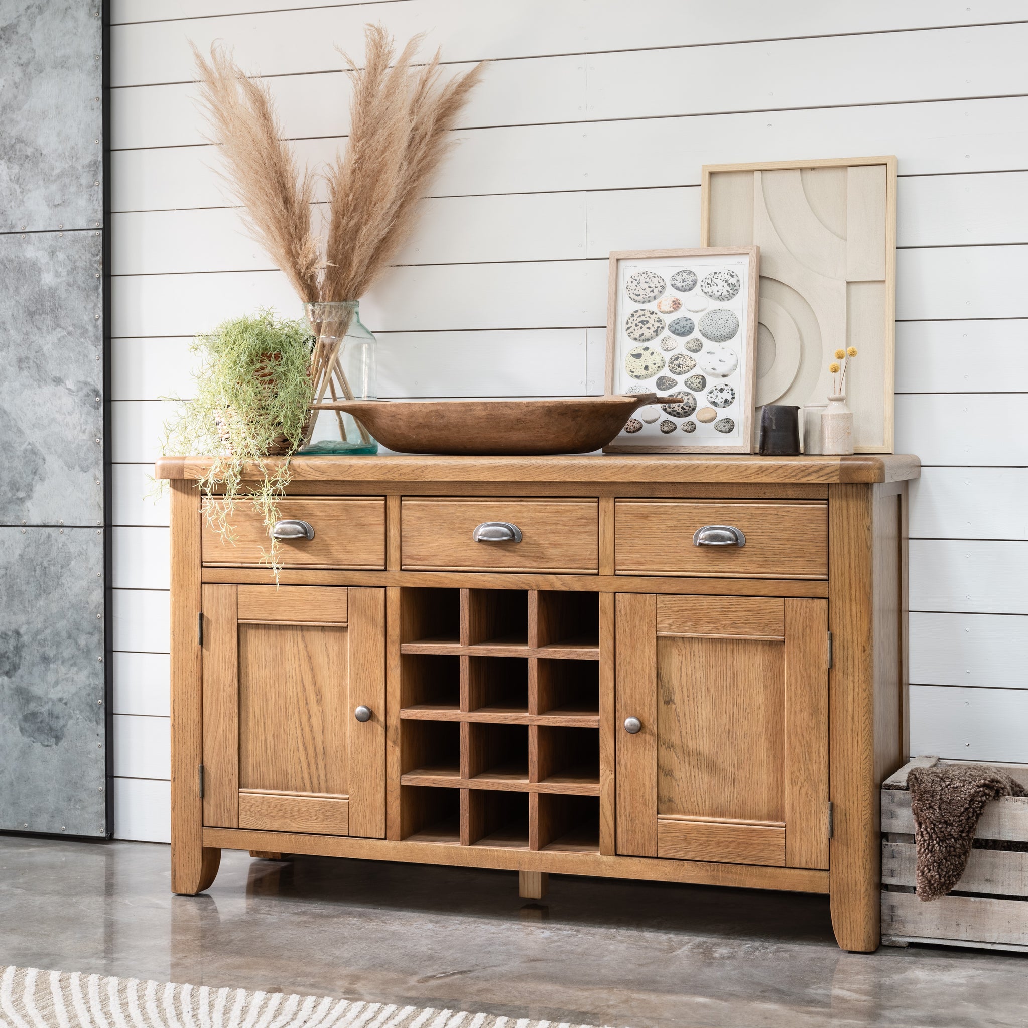 Willowmere Wide Sideboard - Wide Sideboard Oak Storage Sterling Home 2