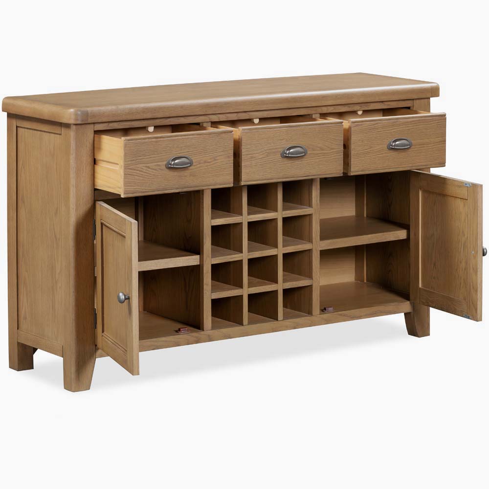 Willowmere Wide Sideboard - Wide Sideboard Oak Storage Sterling Home 4