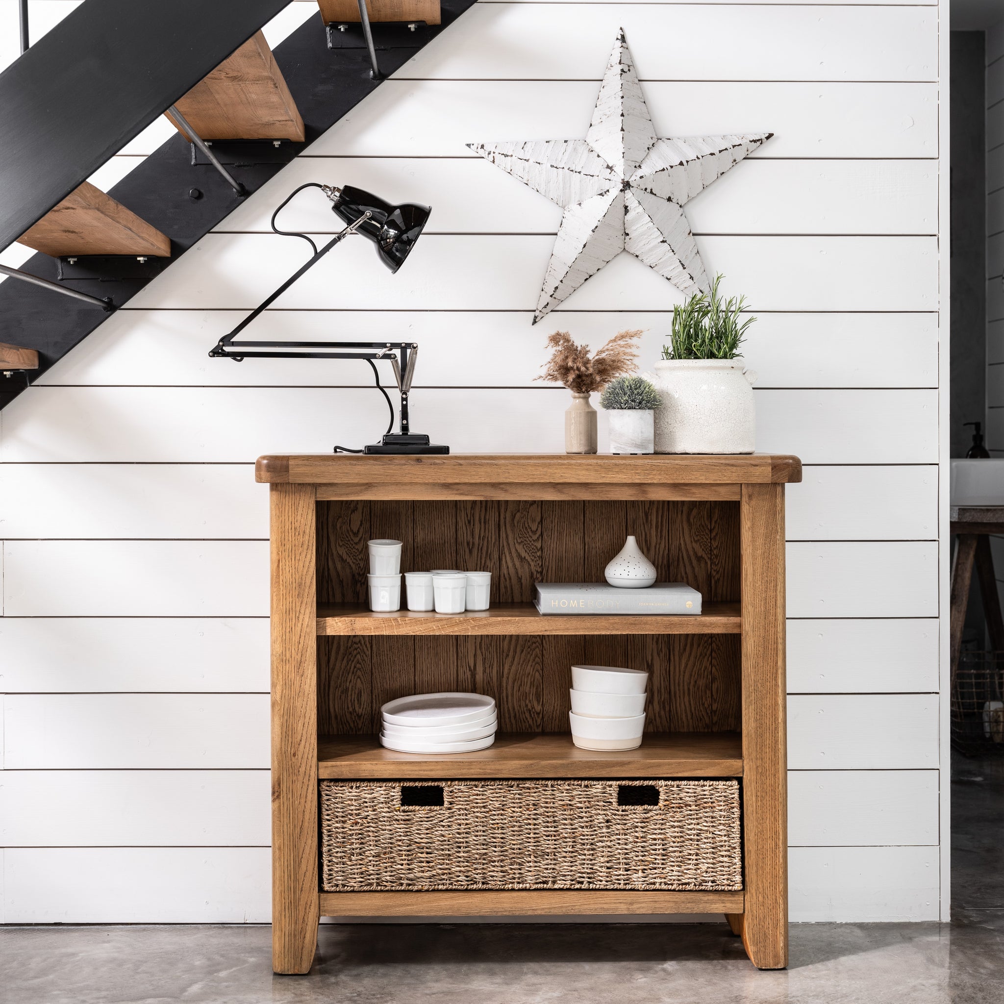 Willowmere Small Bookcase - Small Bookcase Oak Storage Sterling Home 2