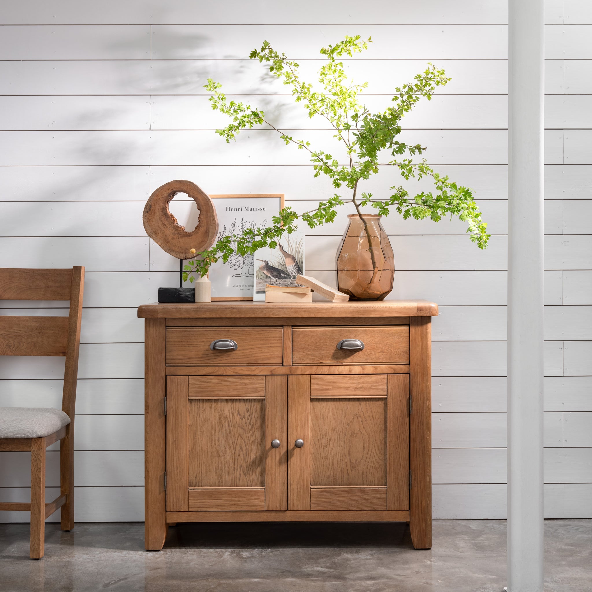 Willowmere Sideboard - Narrow Sideboard Oak Storage Sterling Home 2