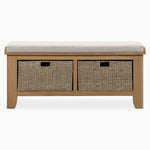 Willowmere Bench - 110cm Upholstered Hall Bench Oak Storage Sterling Home 1