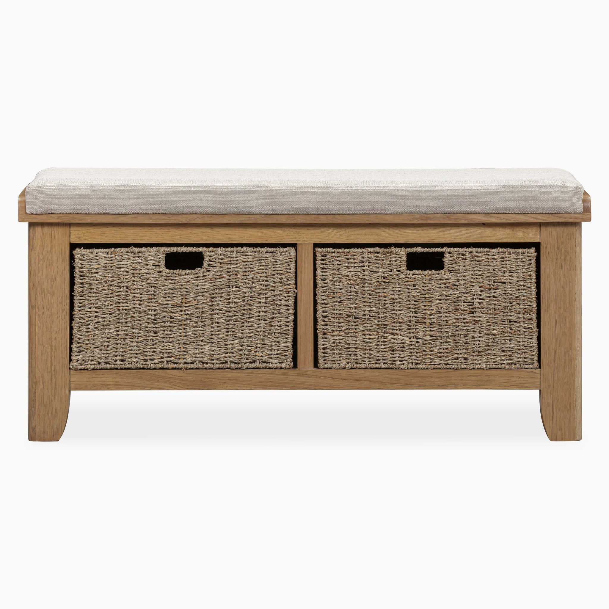 Willowmere Bench - 110cm Upholstered Hall Bench Oak Storage Sterling Home 1