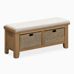 Willowmere Bench - 110cm Upholstered Hall Bench Oak Storage Sterling Home 3