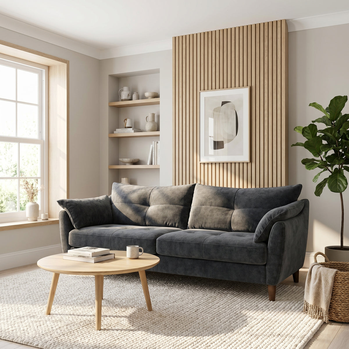 Zara 4 Seater Sofa - 4 Seater Sofa — Kingstown Graphite, gallery image 1