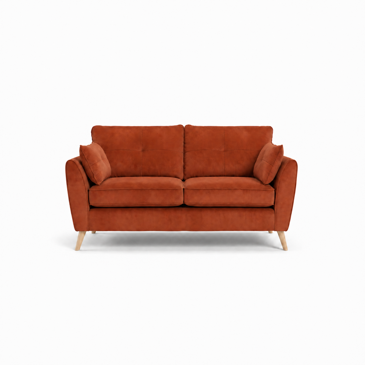 Zara 2 Seater Sofa - 2 Seater Sofa 2 Seater Sofas Sterling Home 25 Plush Marmalade Light Feet