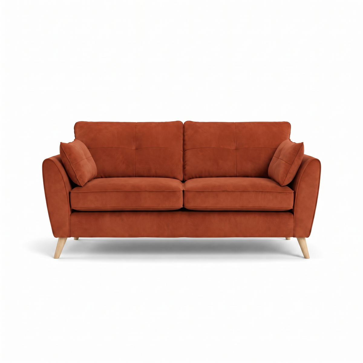 Zara 3 Seater Sofa - 3 Seater Sofa 3 Seater Sofas Sterling Home 19 Plush Marmalade Light Feet
