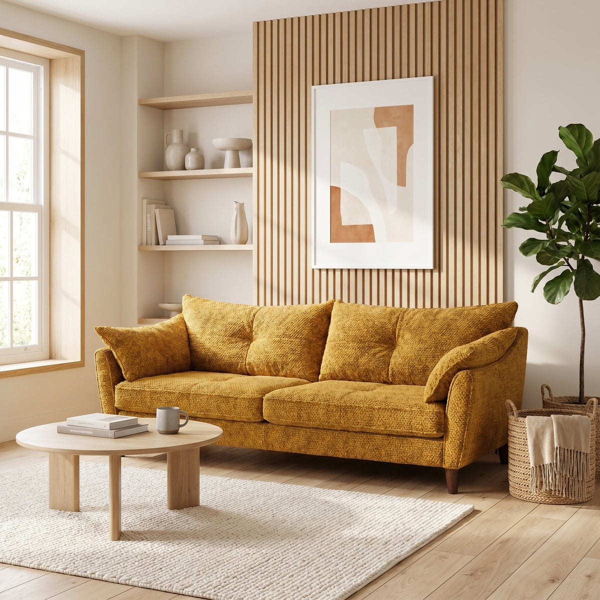 Zara 4 Seater Sofa - 4 Seater Sofa — Kingstown Mustard, gallery image 1